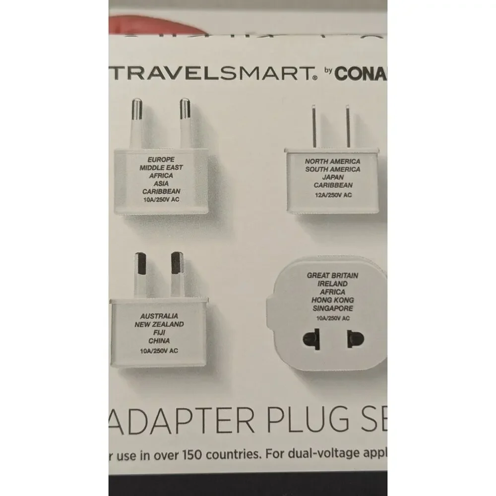 Conair TRAVEL SMART Adapter Plug Set of 4 Brand New
